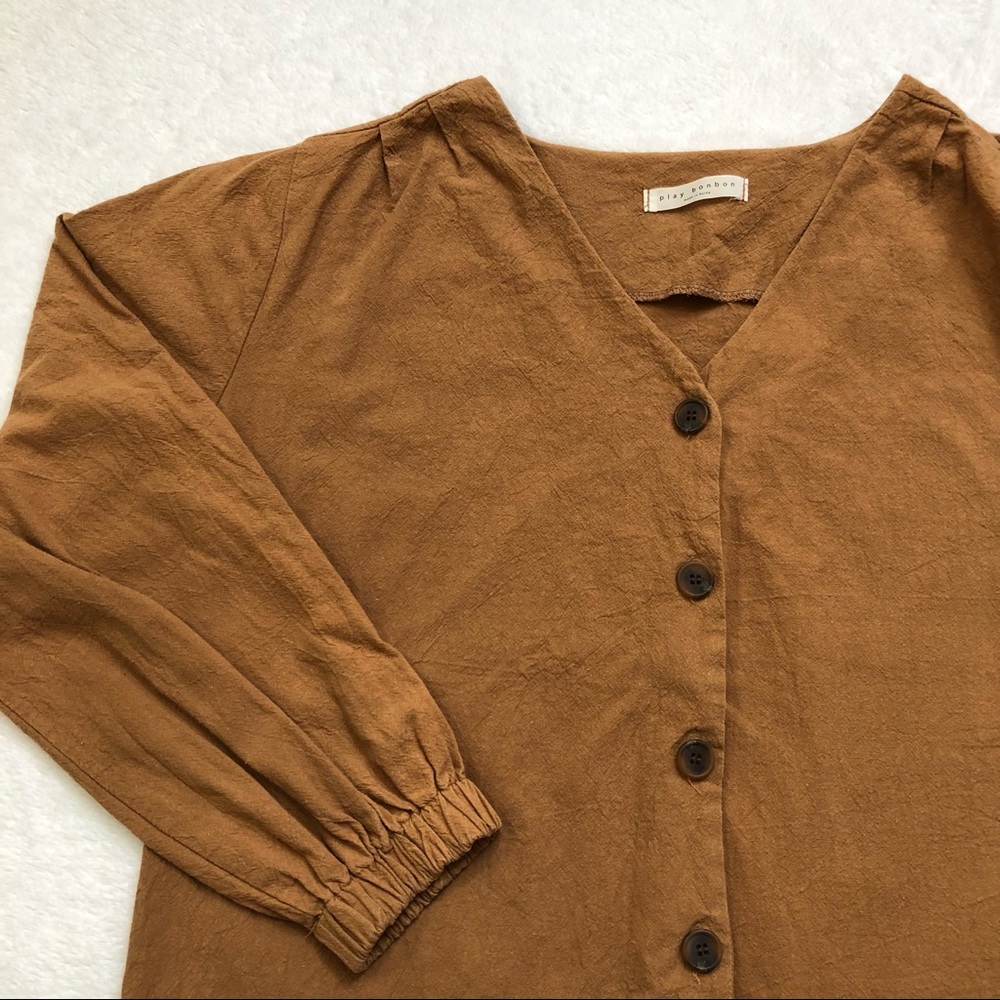 play bonbon, Long Sleeve Button Down Shirt, Size L - Picture 8 of 15